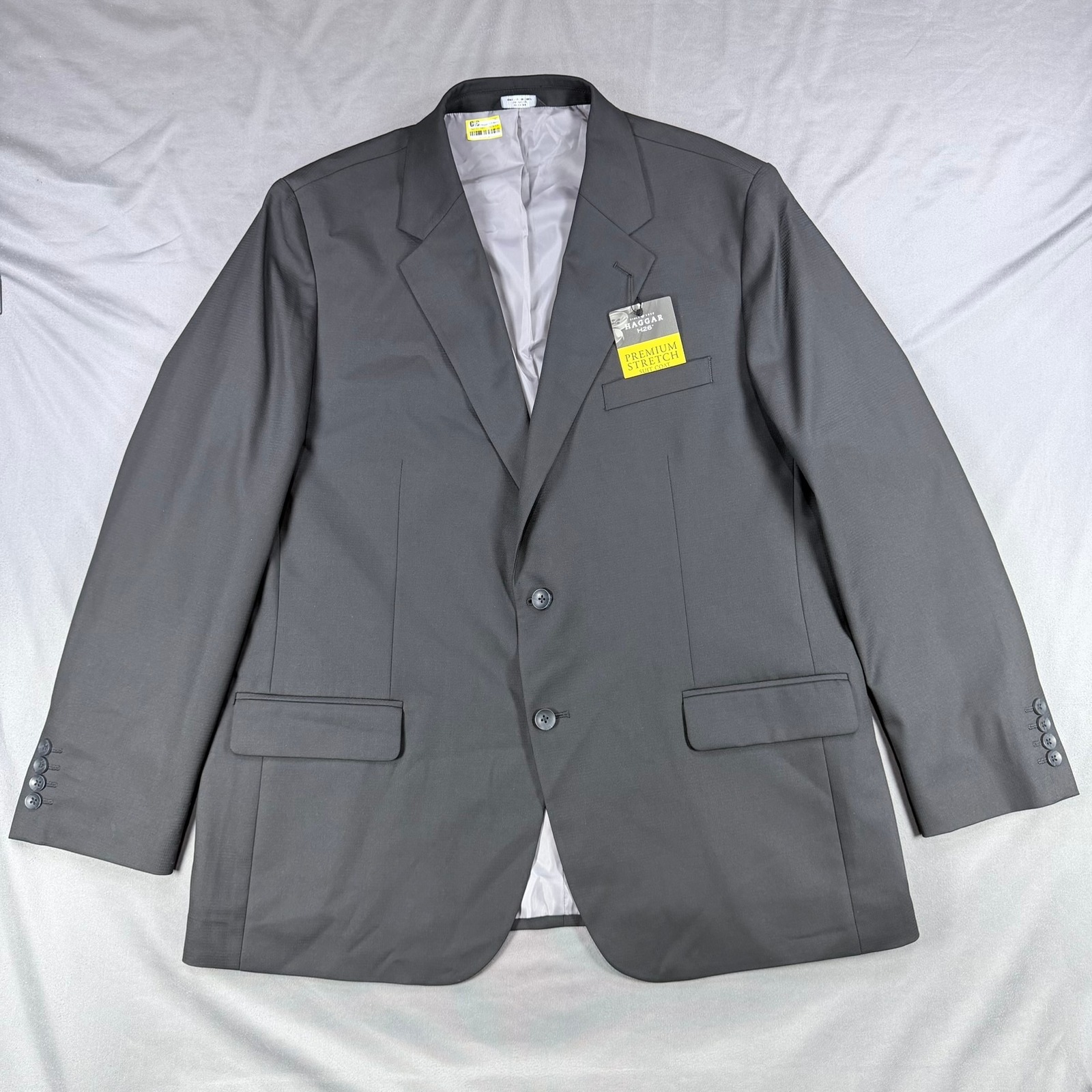 Haggar Mens 48r Black Premium Stretch Tailored Fit H26 Suit Coat Blazer Jacket